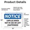 Signmission Unplug When Not In Use Or Left Unattended, 14 in W x Rectangle, Vinyl Decal OS-2PACK-NS-D-1014-L-18779 - alternate 4